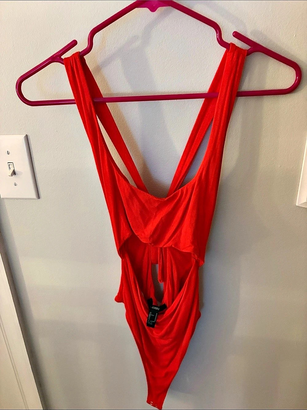 Forever 21 Red Cutout Bodysuit